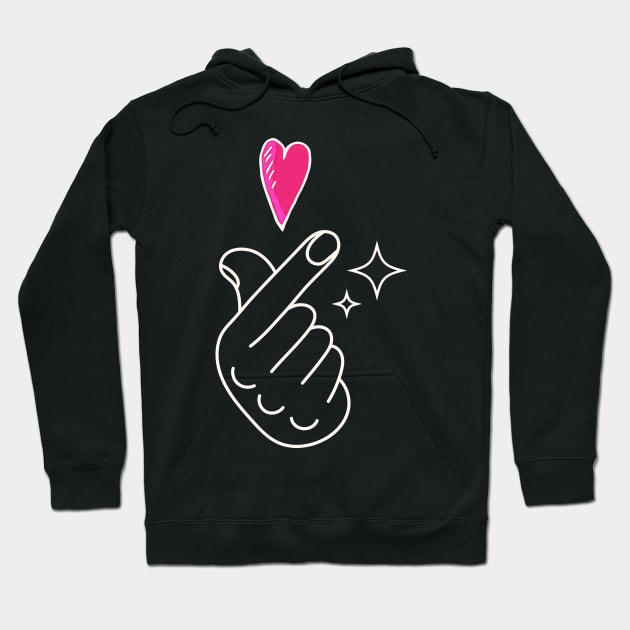 Korean finger heart Hoodie by tatadonets